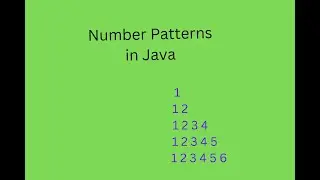 Number Pattern - 1 Program (Logic) in Java