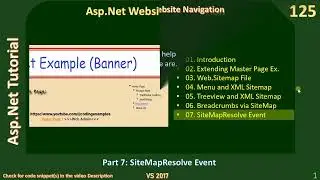 Website Navigation | Part 7 - SiteMapResolve Event | Asp Net Tutorial 