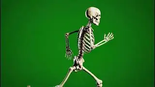 Epic Skeleton Running Green Screen VFX Overlay for Intense Halloween Projects