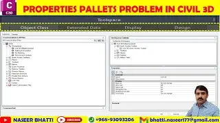 Properties Pallet Missing in Civil 3d | Civil 3D properties palette Missing | properties Windows