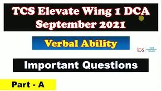 Verbal Ability for SEP DCA 2021 | Part A | TCS DCA 2021 |