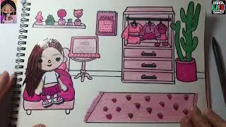 HERŞEY PEMBE TOCALİFE GAMZE KARTA EVİ YAPTIM #tocalife #tocalifeworld #gamzekarta @Tubittoo