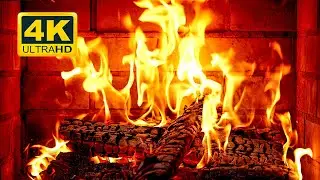🔥 FIREPLACE Ultra HD 4K. Fireplace with Crackling Fire Sounds. Fireplace Burning. Fire Background
