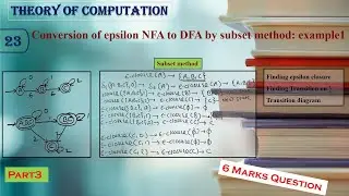How to Convert Epsilon-NFA to DFA Using Subset Method | Example 1 | TOC | Lecture 23