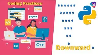 Python Downward Asterisk Pyramid Pattern - Python Pattern Programs - Python Program source code