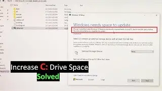 Fix: Windows 10 Update issues due to limited storage space | Increase C Drive Space