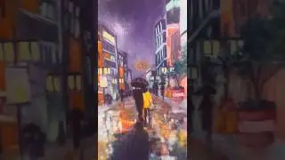 This took every ounce of patience I had 😍 #oilpainting #cityscapepainting #takeitslow