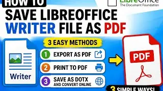 Learn how to save a LibreOffice Writer document as a PDF using 3 different methods.