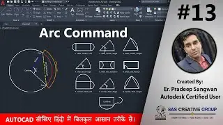 AutoCAD Tutorials: 13 AutoCAD Arc Command | Hindi/Urdu | 