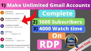 Make unlimited Gmail accounts | complete 1000 subscriber 4000 watch time | Grow fast YouTube channel