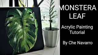 MONSTERA LEAF STEP BY STEP ACRYLIC PAINTING TUTORIAL | Art