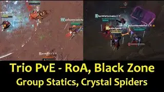 Trio PvE Roads of Avalon Static Dungeons + Crystal Spiders - Albion Online