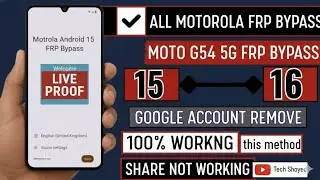 All Motorola FRP Bypass 2026 | Moto G54 5G FRP Bypass Android 15/16 Without PC|New security update