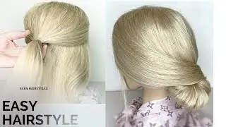 🦋simple elegant hairstyles УДИВИТЕЛЬНО ЛЕГКАЯ И КРАСИВАЯ ВЕЧЕРНЯЯ ПРИЧЕСКА НА СРЕДНИЕ  ВОЛОСЫ,