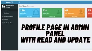 Admin Panel--3 Profile page in admin panel | User Account Settings Panel | Update Profile in adminPa