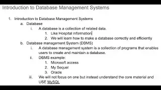Introduction to Database Management Systems : Database & Database Management System (DBMS)