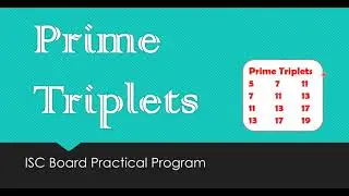 Prime Triplets Program in Java | ISC Board Practical Question