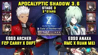 E0 Archer F2P Carry W/ DHPT & E0 Anaxa Carry (3 Stars) Apocalyptic Shadow 3 Honkai Star Rail 3.6