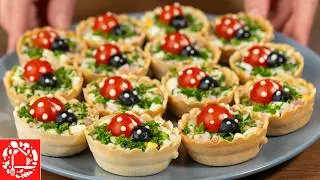 5 РЕЦЕПТОВ Вкусных Начинок для ТАРТАЛЕТОК на Праздничный Стол! ЭТИ Закуски Украсят любой Стол!