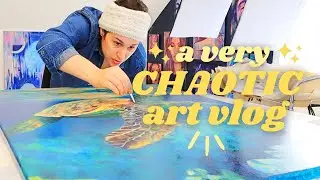 ART VLOG 🐢 Painting BIG, (realistic) life in the studio & applying to a gallery?!