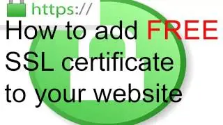 How to install SSL for website | free SSL | https for free