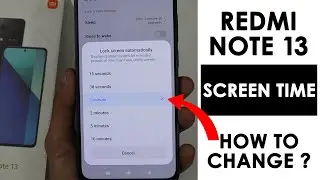 How to Increase Screen Timeout in Redmi Note 13 | Change Screen Time