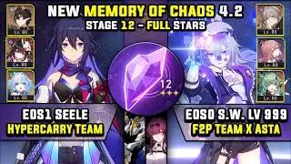 E0 Seele Carry & E0 Silver Wolf LV 999 Carry (3 Stars)  Memory Of Chaos 12 Honkai Star Rail 4.2