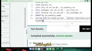 Hackerrank SQL Intermediate Certification - Invoices per Country