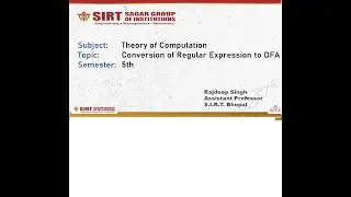 Conversion of Regular Expression to DFA