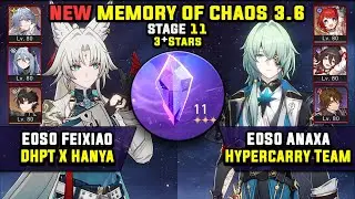 E0 Feixiao Carry W/ DHPT & E0 Anaxa Carry (3 Stars) Memory Of Chaos 11 Honkai Star Rail 3.6