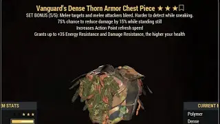 Fallout 76 - Тест брони Шипа Авангард | Test Thorn Armor Vanguard | Фоллаут 76
