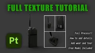 Substance Painter Full Process & Tutorial | Add Texture, Scratches, Wear | Free Model Included