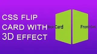 CSS Flip Card With 3D Hover Effect | HTML &  CSS | Web Cifar 2020
