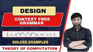 ✴️Design Context Free Grammar(CFG) in Automata ⚡ L= a^nb^nc^md^m 🔥