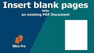 How to Insert blank pages into an existing PDF Document in Nitro Pro