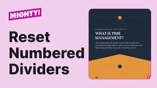 Mighty Mod: Restart Numbers with the Numbered Divider