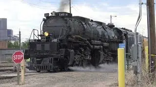 Union Pacific 4014 is switched to the mainline, Denver Colorado July 9, 2021