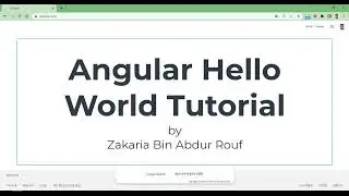 Angular Hello World Tutorial