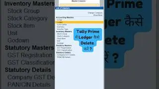 How to delete Ledger in Tally Prime? 