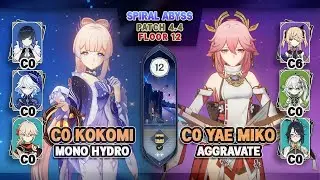C0 Kokomi Mono Hydro & C0 Yae Miko Aggravate | Spiral Abyss 4.4 - Genshin Impact