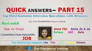 Top Quick Interview Questions | MCQ PART 15 | Civil Engineering | Construction Industry InterviewQnA