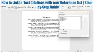 How to Link In-Text Citations with Your Reference List | Step-by-Step Guide”