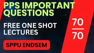 PPS Important Questions For Endsem | SPPU | #sppu #pps #endsem