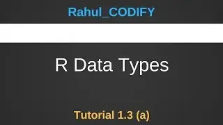 Data Types in R [R Data Science Tutorial 1.3 (a)]