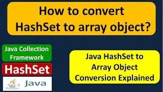 How to convert HashSet to array object? | Java Collection Framework
