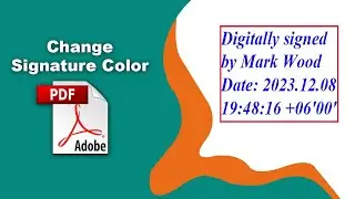How to change digital signature color in pdf (Prepare Form) using Adobe Acrobat Pro DC