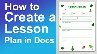 How to create a lesson plan in google docs