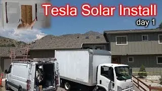 Tesla Solar, Powerwalls, & Signature Wall Connectors! Install Day 1!