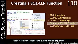 SQL CLR Function | Part 4 - Create SQL CLR Function C# VS 2017 | SSMS TSQL Tutorial 