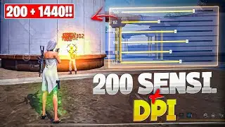 200 SENSITIVITY + DPI ( 14!0 ) 🔥 BEST DPI WITH 200 SENSITIVITY 🔥 FREE FIRE MAX